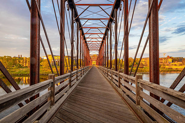 istock River Lights Bridge over Chippewa River at Sunset in Eau Claire 2218506685