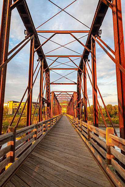 istock River Lights Bridge over Chippewa River at Sunset in Eau Claire 2218506686