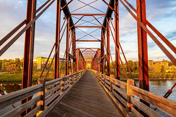 istock River Lights Bridge over Chippewa River at Sunset in Eau Claire 2218506688