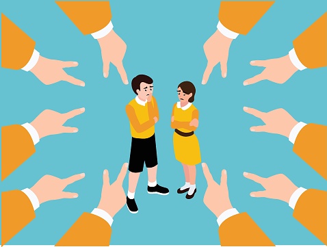Shamer Public Shaming And Blame To A Teens Stock Illustration - Download Image ...