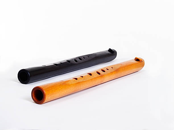 istock Two Wooden C Flutes On White Background 2218513848
