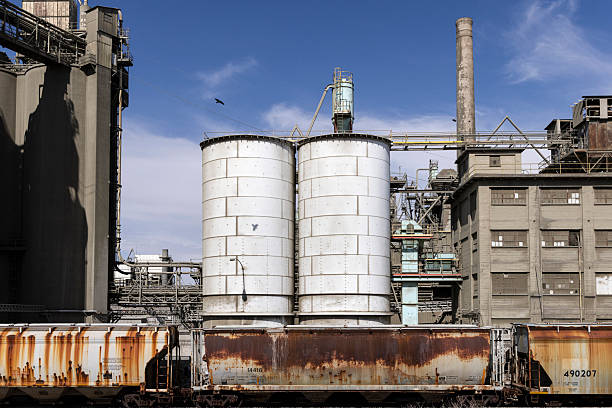 istock Industrial railroad landscape within a complex facility 2218518181