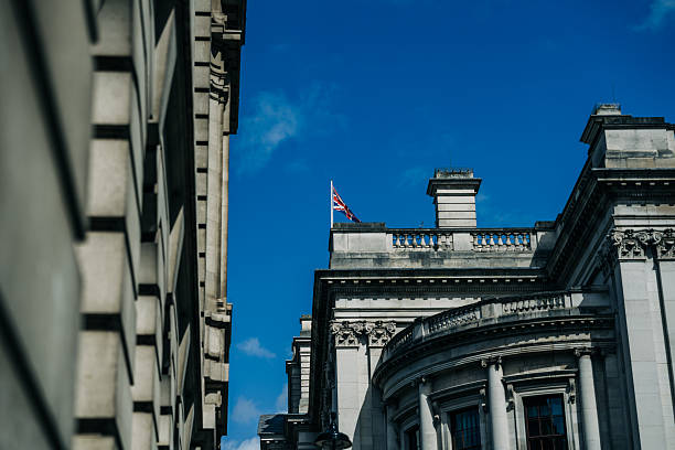 Union Jack British Flag Flies at Houses of Parliament London