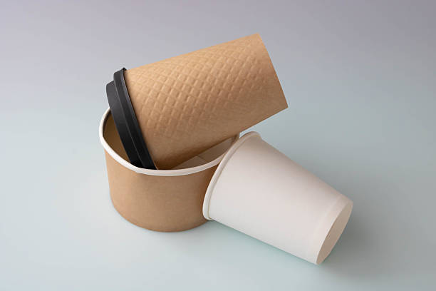 istock Paper disposable cups for coffee and drinks. Takeaway food 2218520269