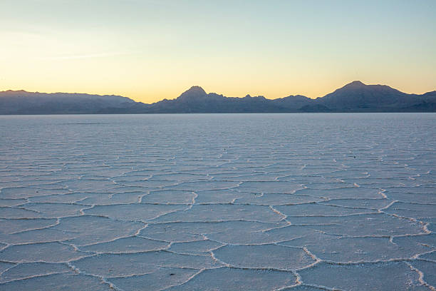 istock Salt lake desert at sunset 2218521384