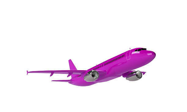 istock Red pink airplane isolated on white 2218521638