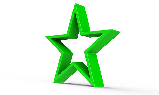 3D Green star isolated on white