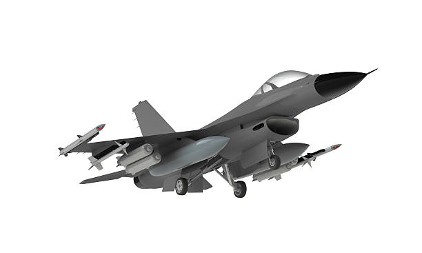 istock Fighter jet taking off landing isolated on white 2218523071
