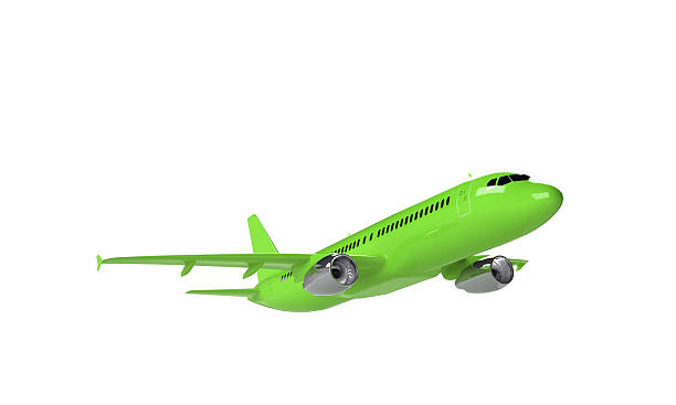 istock Green airplane isolated on white 2218524846