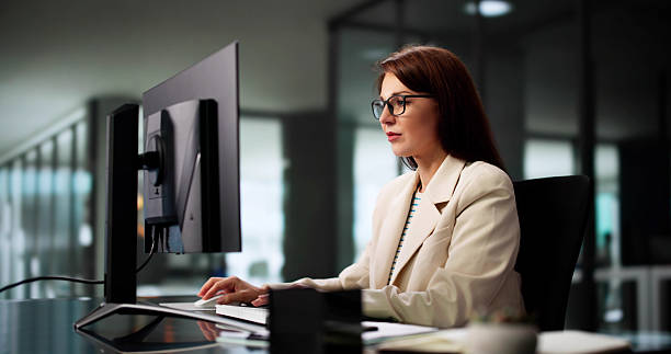 istock Young Female Researcher Enjoys Online Office Webinar 2218529115