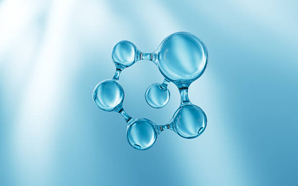 istock Transparent glass molecule, Concept skin care Cosmetics background, 3D rendering. 2218531608