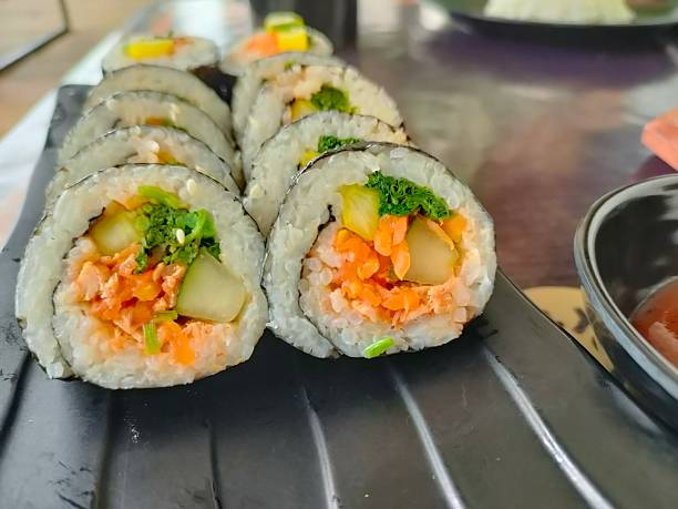 istock Fresh and Colorful Homemade Kimbap Rolls 2218536860