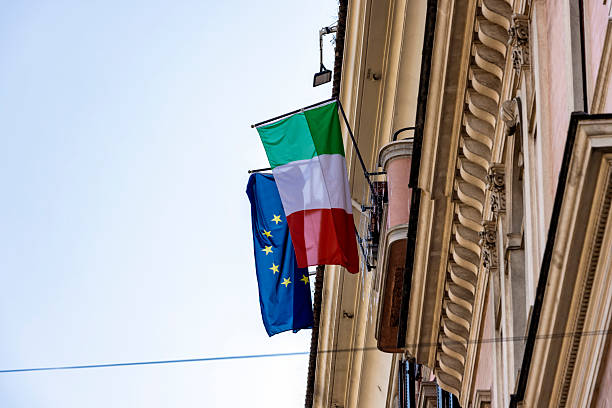 Italian and European flag