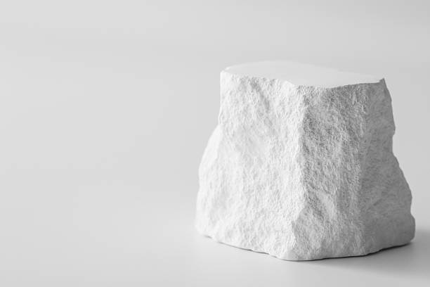 istock Uneven White Rock on Minimalist Background in Soft Lighting 2218547305