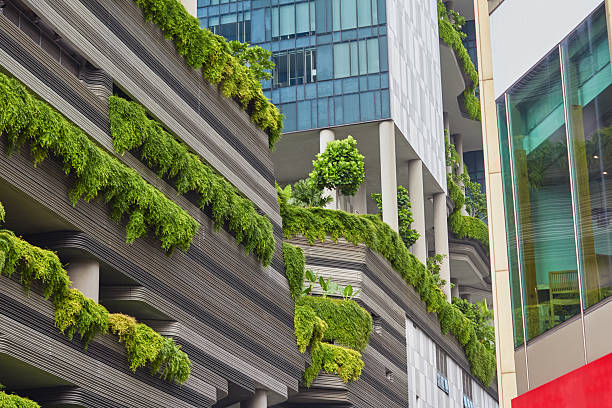 istock Modern architecture featuring green balconies with lush plants in an urban environment 2218551878