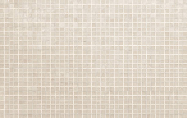 istock Cream light ceramic wall chequered and floor tiles mosaic background in bathroom, kitchen. Design pattern geometric with grid wallpaper texture decoration pool. Simple seamless abstract surface clean. 2218552108