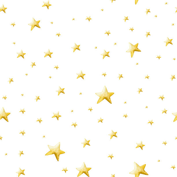 istock Seamless pattern with yellow, golden stars. Watercolor hand drawn nursery illustration isolated on background. Baby shower design elements. Party invitation, birthday celebration, textile, fabric, postcard, invitation 2218557077