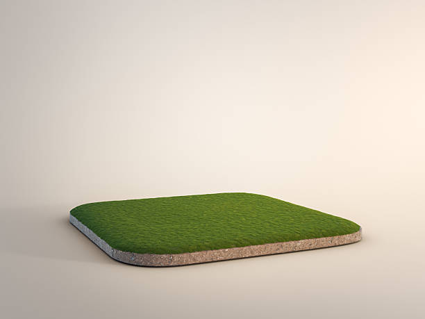 istock Green grass floor on earth and white background in eco concept. 2218558579
