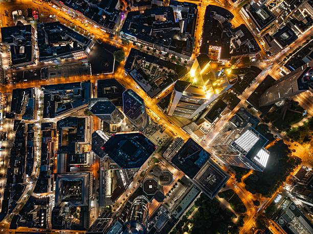 istock Vibrant cityscape aerial at night. 2218559294