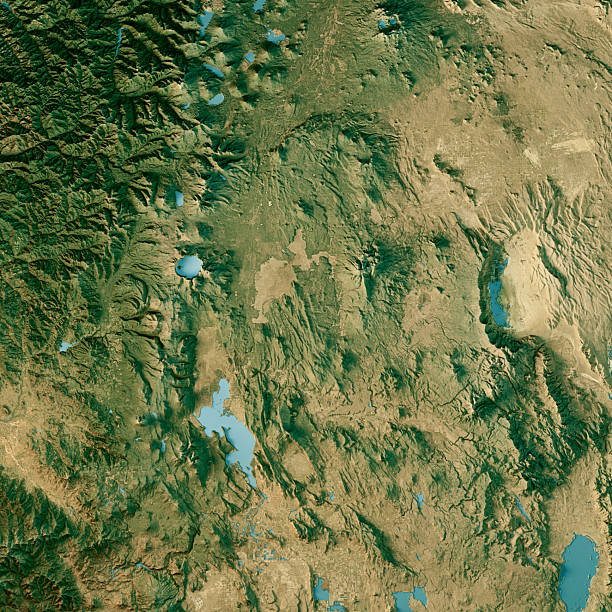 istock Klamath County OR Satellite Topographic Map 3D Render True Color 2218559333