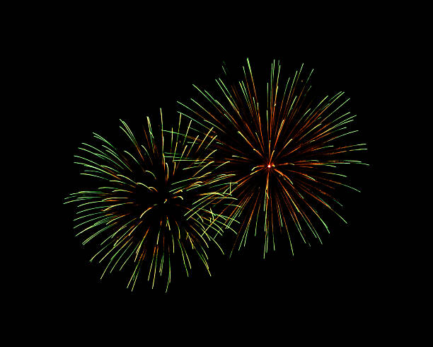 istock Red and green firework sparkling on black background for celebration and anniversary 2218559742