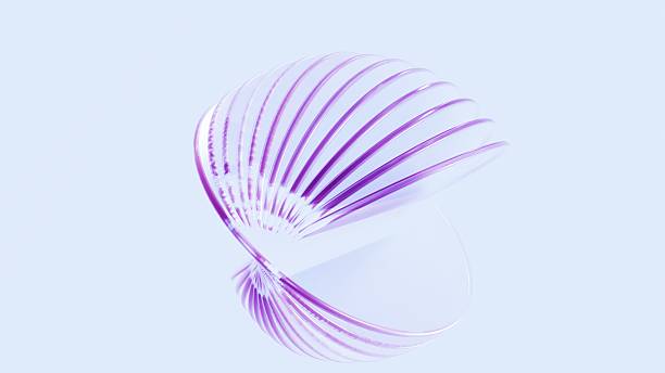 istock 3D render of abstract shape in soft violet tones. Smooth twisted structure captured in clean minimal style, ideal for headers, backgrounds, or modern visual design. 2218562166