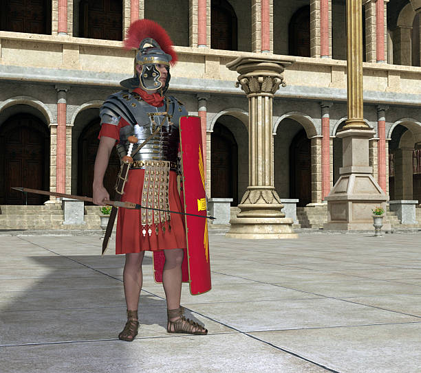 istock Roman centurion in a Roman Forum 2218568080