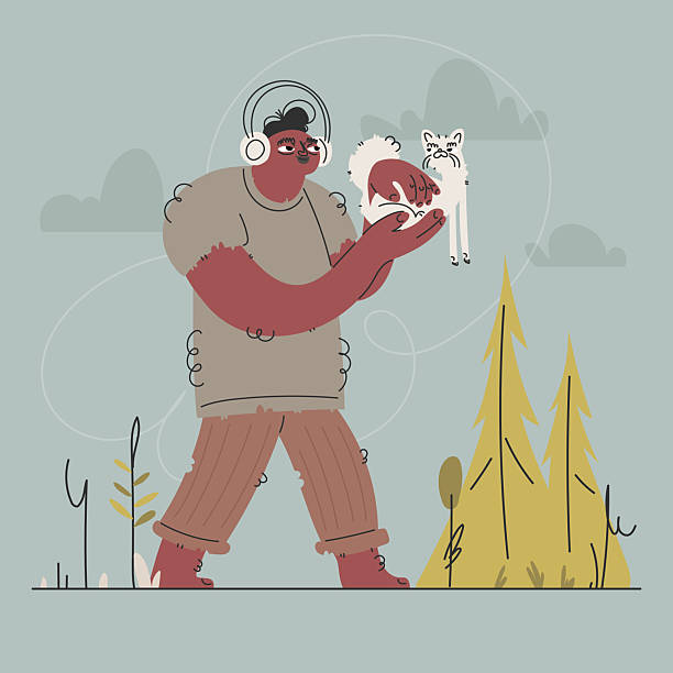 istock A Quirky Walk. A Man and His Grumpy Cat Enjoying Nature with Music and Style. 2218568164
