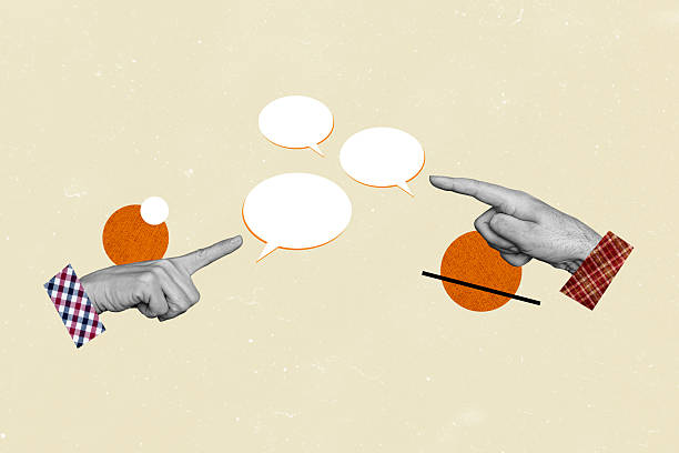 istock Creative picture human hands fingers showing point textboxes communication forum discuss speech phrase citation body fragment 2218569630