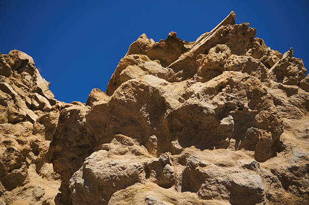 Eroded Rock Formation Against a Clear Blue Sky