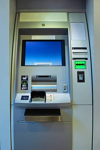 istock A full front view of an ATM machine in a banking lobby showing all the input and output components. 2218580635