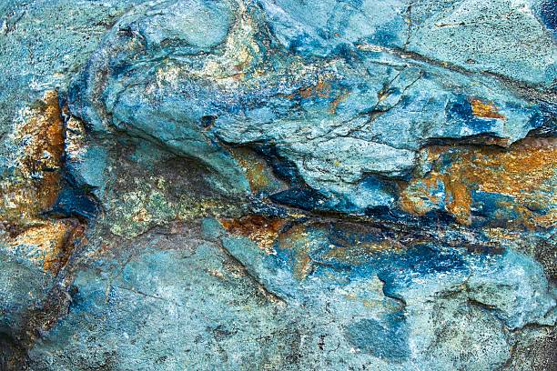 istock Bright blue rock stone texture, mineral background image 2218581720