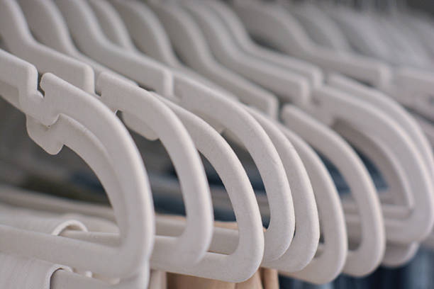 various colors of clothes hangers that are not used for drying clothes