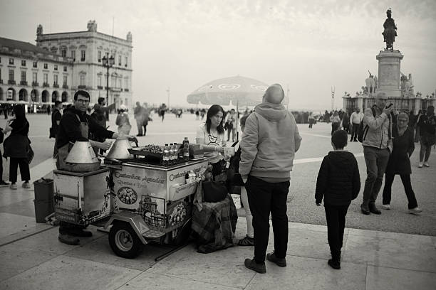 Group of emotional people, men in women pushing forward the best shopping deals, pushing shopping cart. Intensity of shopping activity. Concept of Black Friday, Cyber Monday, shopping