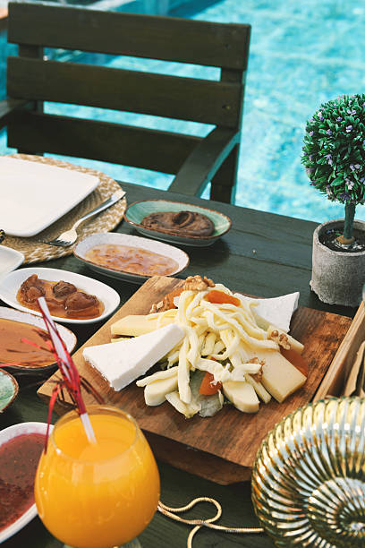 istock A detailed close-up of the breakfast cheese selection showcasing various textures and types from the luxurious spread 2218597582