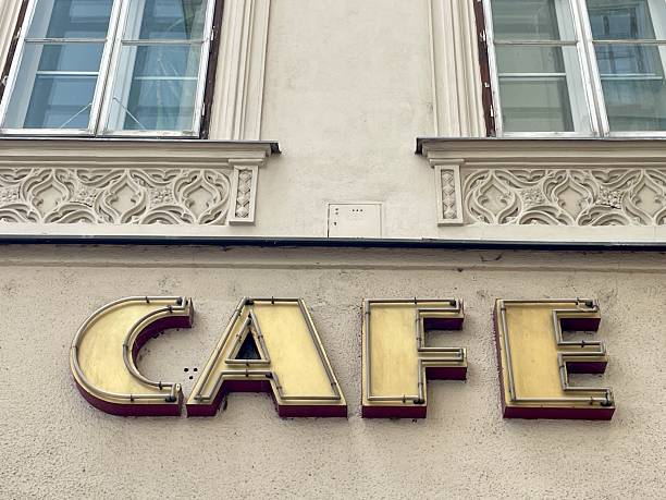 istock Vintage Cafe sign in Vienna, Austria. 2218598682