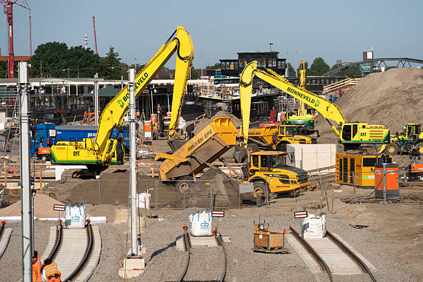 Works on development construction site in the United Kingdom