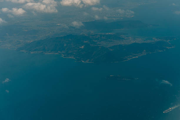 istock Aerial view from the clouds to Japan islands 2218608522