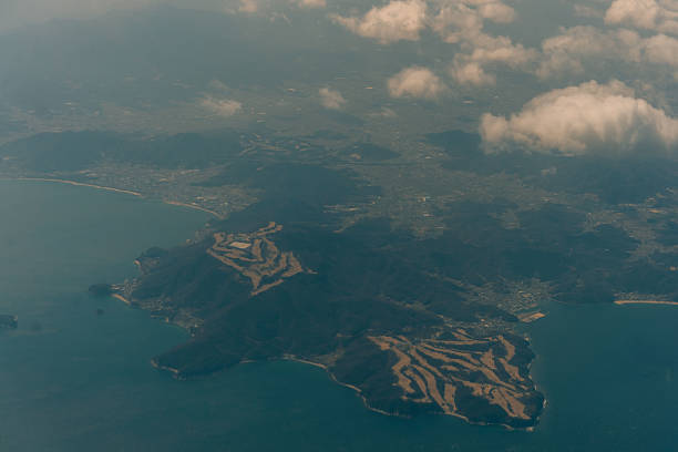 istock Aerial view from the clouds to Japan islands 2218608842
