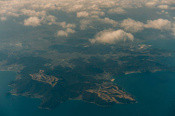 istock Aerial view from the clouds to Japan islands 2218609499