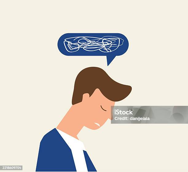 Problem Sad Depressed Sad Man Thinking Over Problems Loss Crisis Trouble Concept ...