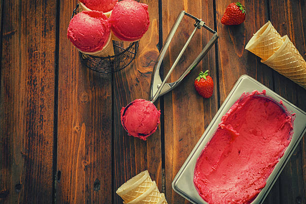 istock Homemade Strawberry Ice Cream 2218610079