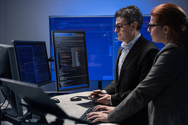 istock Concentrated professional experiencing a moment of insight in an advanced tech environment. 2218610473