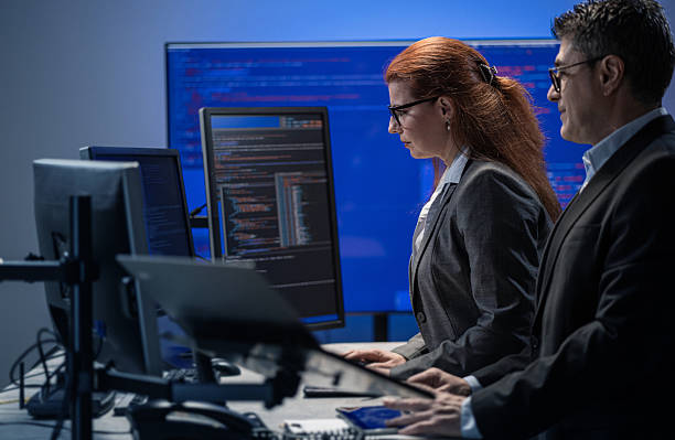 istock Concentrated professional experiencing a moment of insight in an advanced tech environment. 2218610475