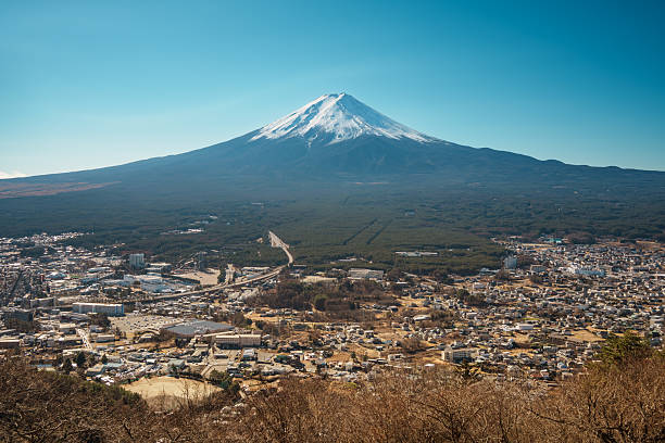 istock Mount Fuji and Fujiyoshida City Overview 2218611383