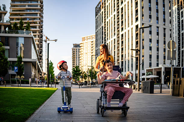 istock Peaceful Walk with Mom, Brother, and Sister 2218616245