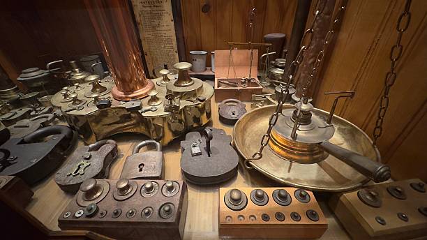 istock Padlocks and storage compartments arranged on wooden table under natural light 2218621552