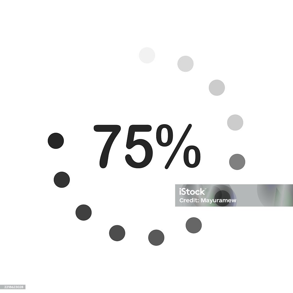 Loading 75 Loading Indicator With 75 Displayed Indicating That A Process Is 75 ...