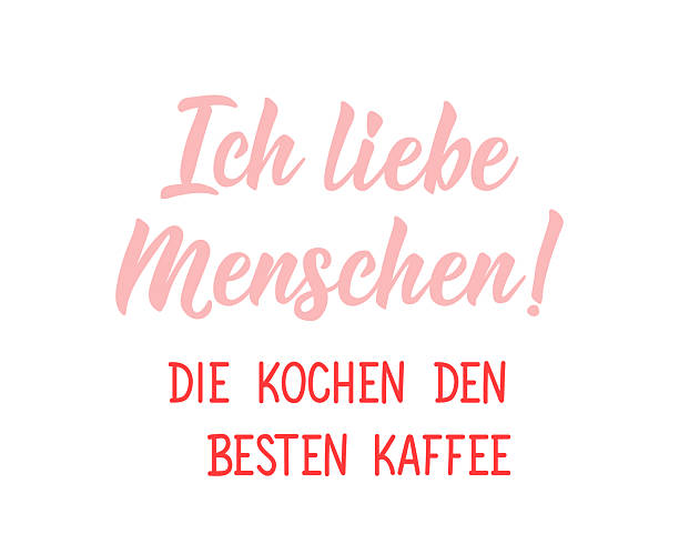 istock Translation from German: I love people. Making the best coffee. Greeting card with hand drawn lettering. 2218623996