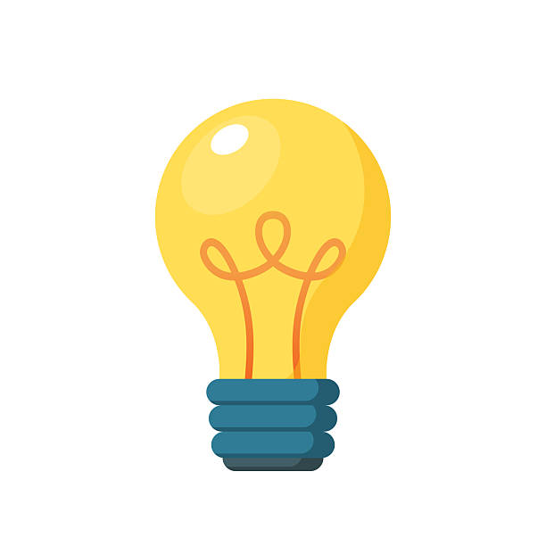 bildbanksillustrationer, clip art samt tecknat material och ikoner med edison or filament light bulb. vector cartoon illustration - glödlampa